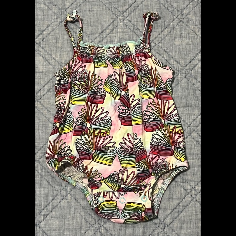 Posh Peanut Spaghetti Strap “90s Slinkies” Bubble Romper.